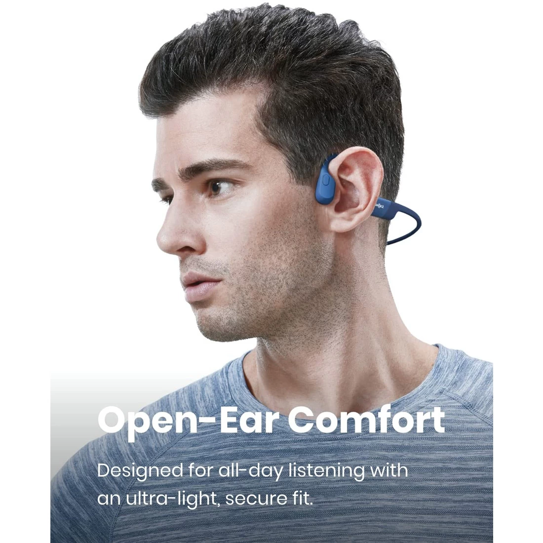Shokz OpenRun Wireless Open-Ear Sport Headphones - Blue 3 Shokz OpenRun Wireless Open-Ear Sport Headphones - Blue - Image 3