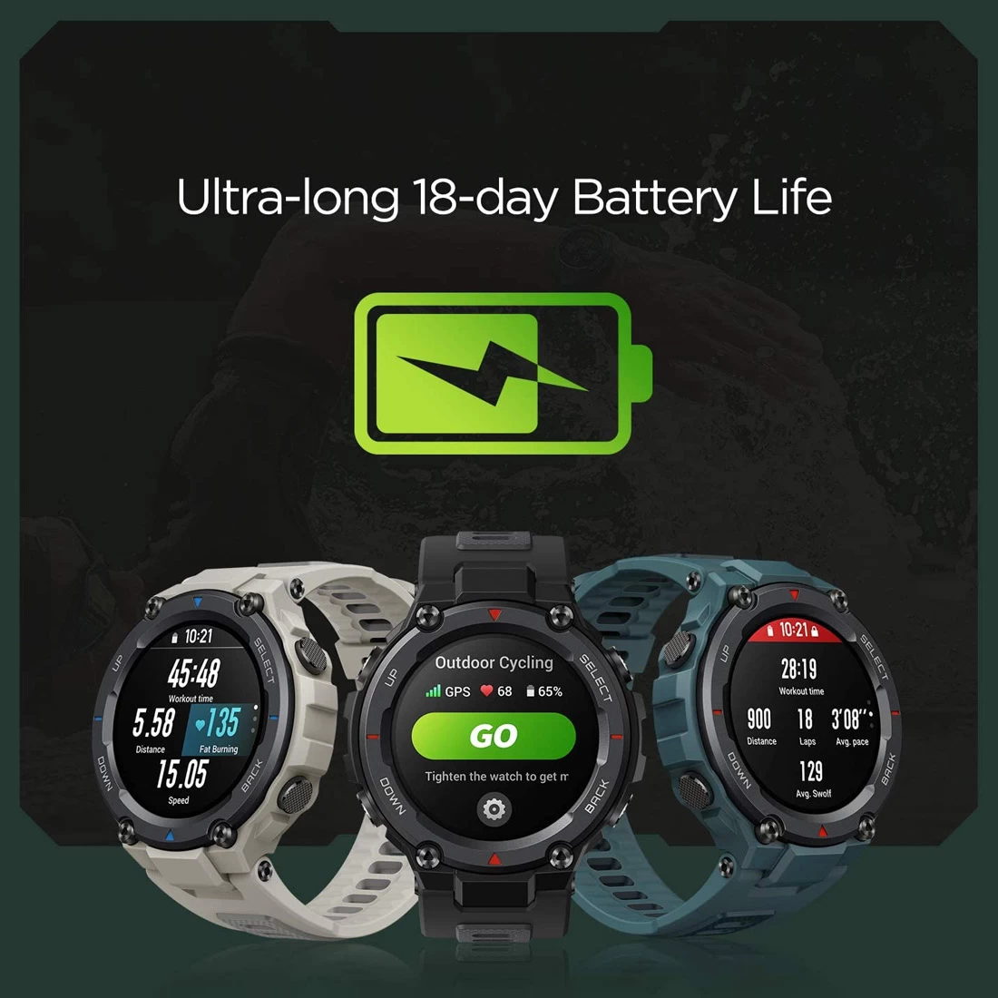 Amazfit T-Rex Pro 48mm Outdoor Smart Watch - Black 5 Amazfit T-Rex Pro 48mm Outdoor Smart Watch - Black - Image 5