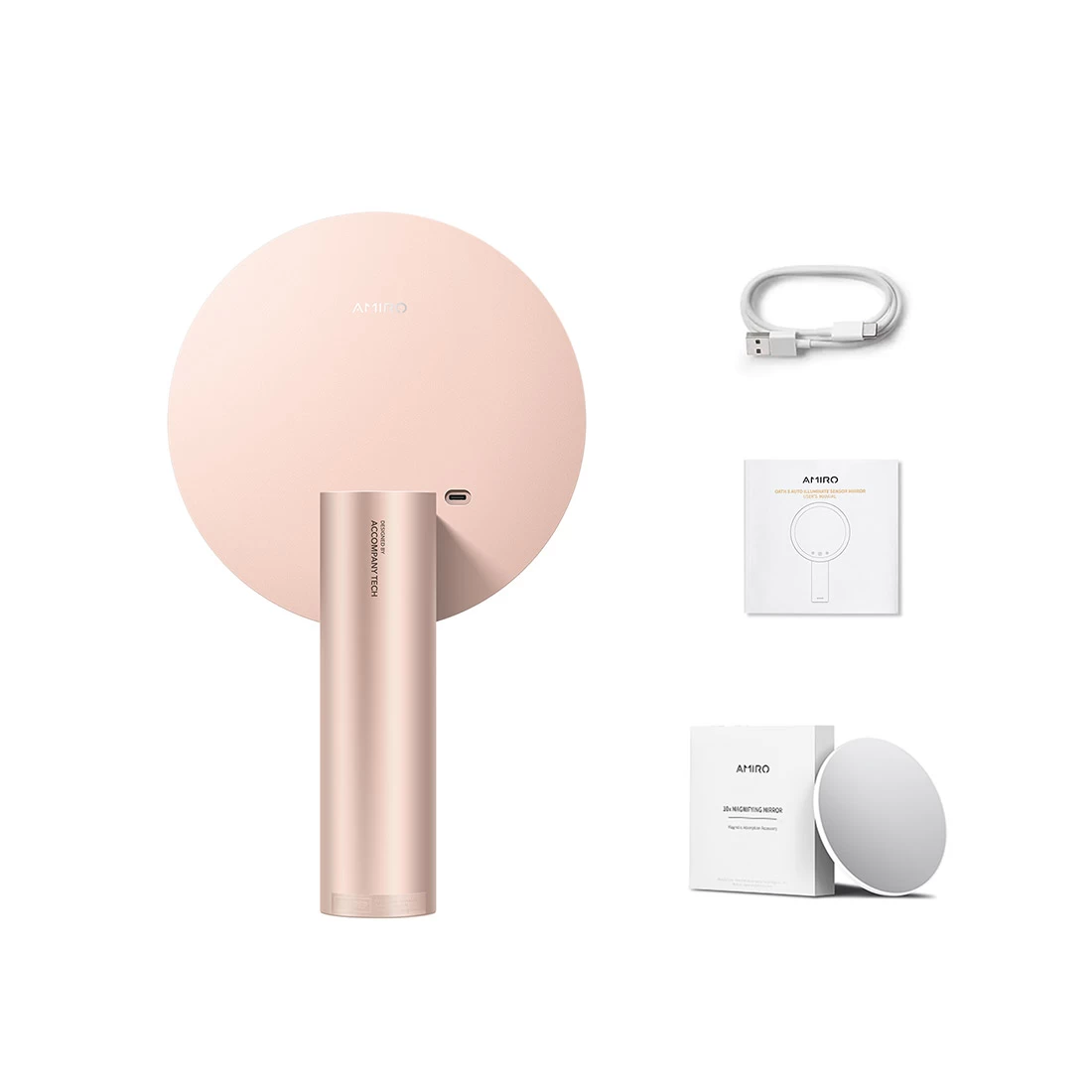 AMIRO Oath O2 LED Auto Illuminate Vanity Mirror - Pink 6 AMIRO Oath O2 LED Auto Illuminate Vanity Mirror - Pink - Image 6