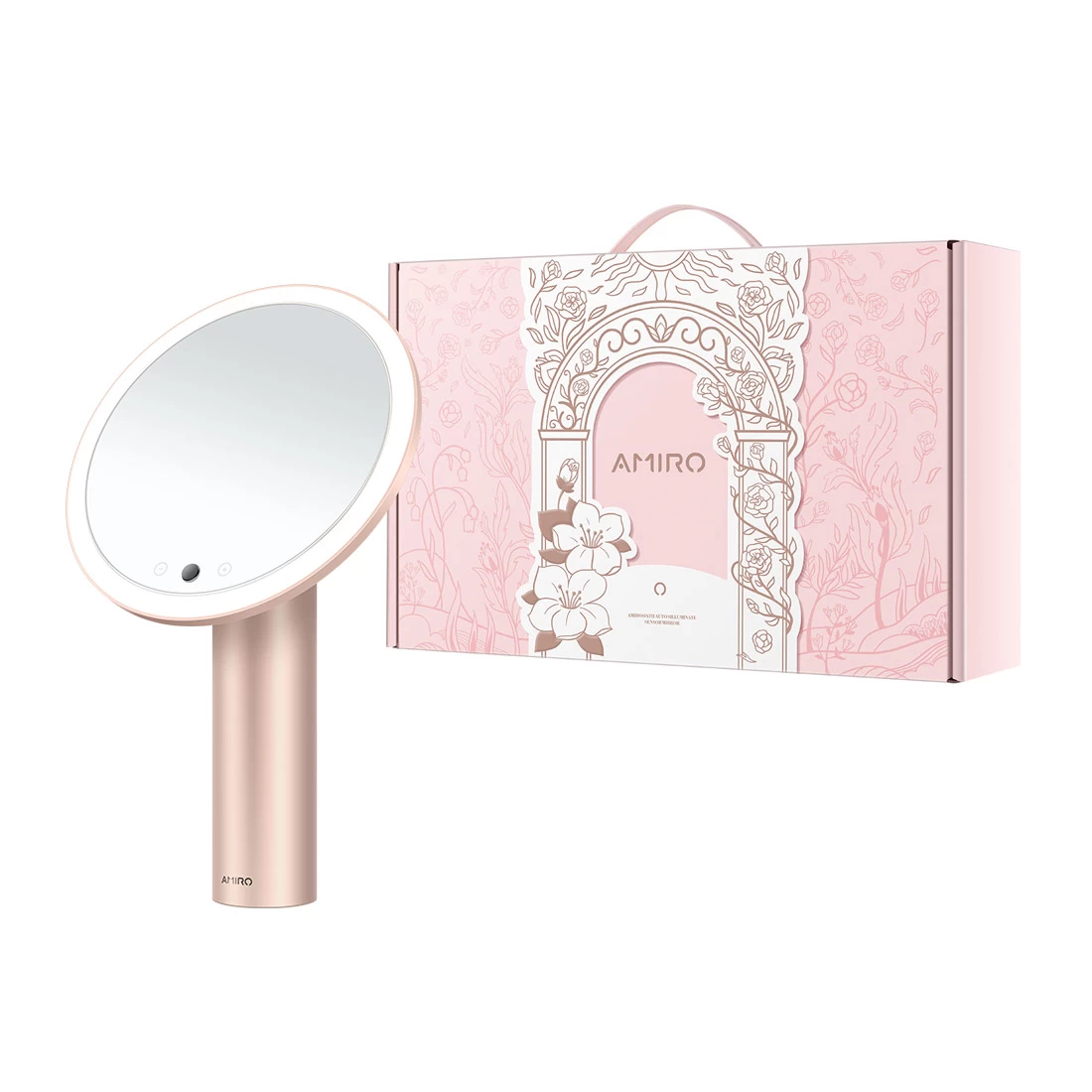 AMIRO Oath O2 LED Auto Illuminate Vanity Mirror - Pink 1 AMIRO Oath O2 LED Auto Illuminate Vanity Mirror - Pink
