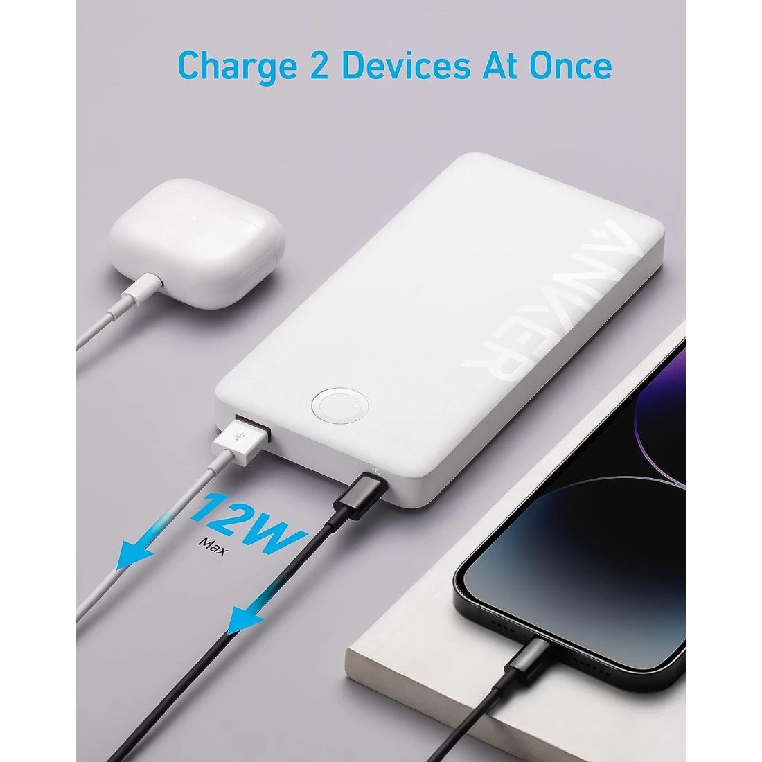 Anker 323 Power Bank 10,000 MAh - White 5 Anker 323 Power Bank 10,000 MAh - White - Image 5