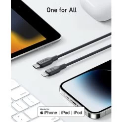 Anker 541 USB-C To Lightning Cable (Bio-Based 3ft) - Black -Electronics Shop anker 541 usb c to lightning cable bio based 3ft black 4
