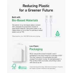 Anker 543 USB-C To USB-C Cable (Bio-Based 3ft) - White -Electronics Shop anker 543 usb c to usb c cable bio based 3ft white 3