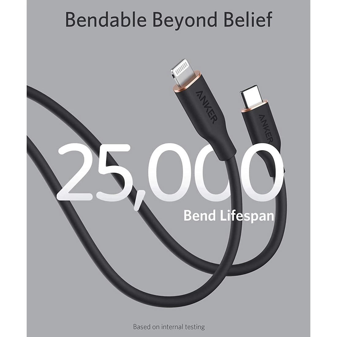 Anker 641 USB-C To Lightning Cable (Powerline III Flow, 6ft Silicone) - White 2 Anker 641 USB-C To Lightning Cable (Powerline III Flow, 6ft Silicone) - White - Image 2