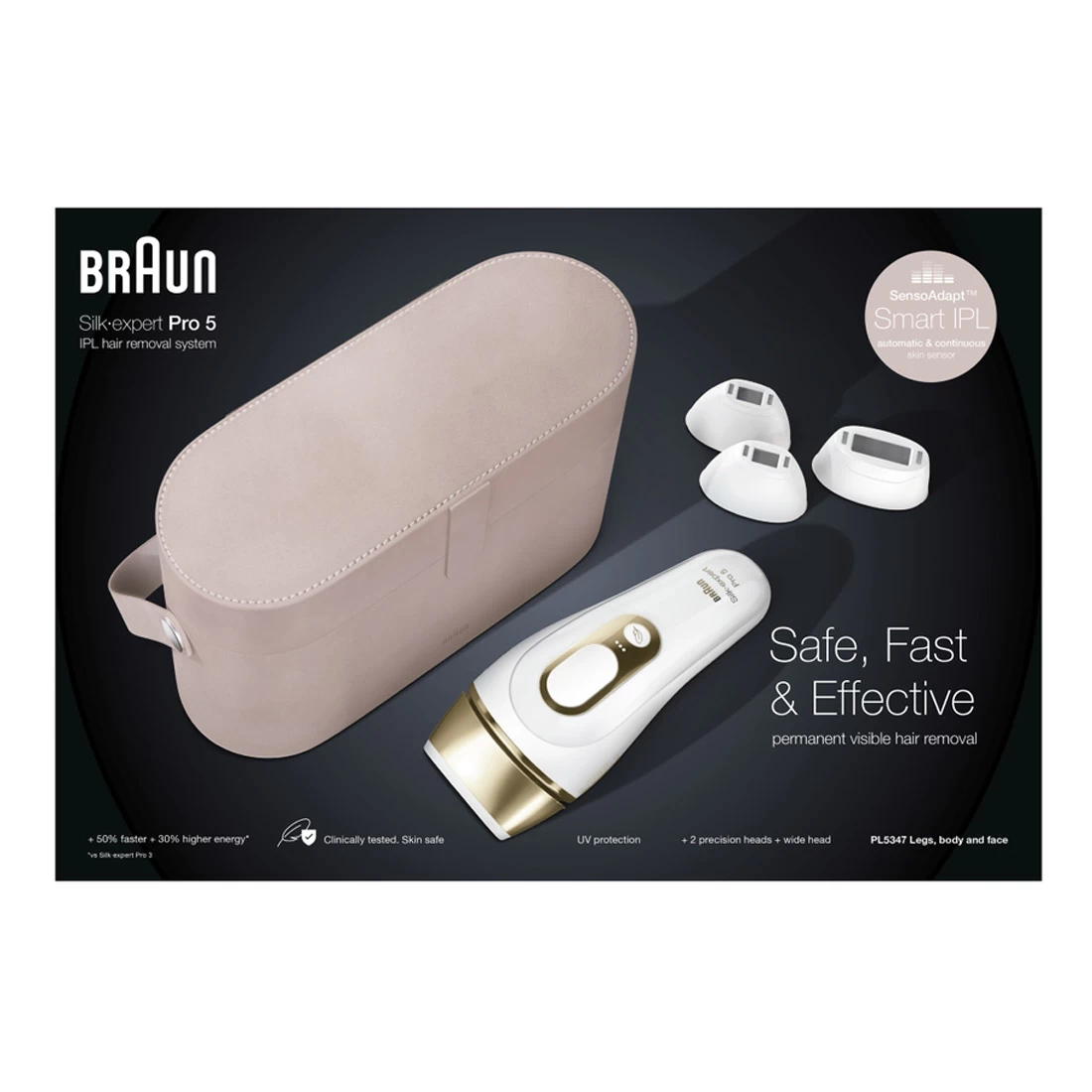 Oral B Braun Silk Expert Pro 5 IPL Long Term Permanent Hair Removal Device With 2 Precision Heads 2 Oral B Braun Silk Expert Pro 5 IPL Long Term Permanent Hair Removal Device With 2 Precision Heads - Image 2