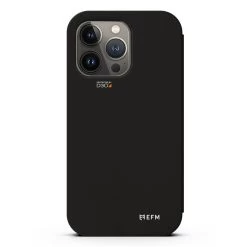 EFM Miami Leather Wallet Case Armour With D3O For IPhone 13 Pro Max - Smoke Black -Electronics Shop efm miami wallet case armour with d3o suits iphone 13pro max 1