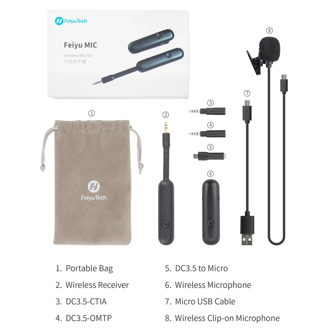 Feiyu MIC - Wireless Microphone For Cameras And Phones 5 Feiyu MIC - Wireless Microphone For Cameras And Phones - Image 5