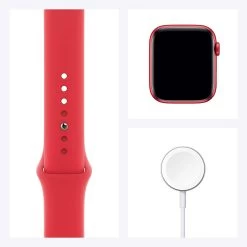 Apple Watch Series 6 40mm (GPS + Cellular) Aluminum Case W/ Red Sport Band M06R3X/A -Electronics Shop jlkljl