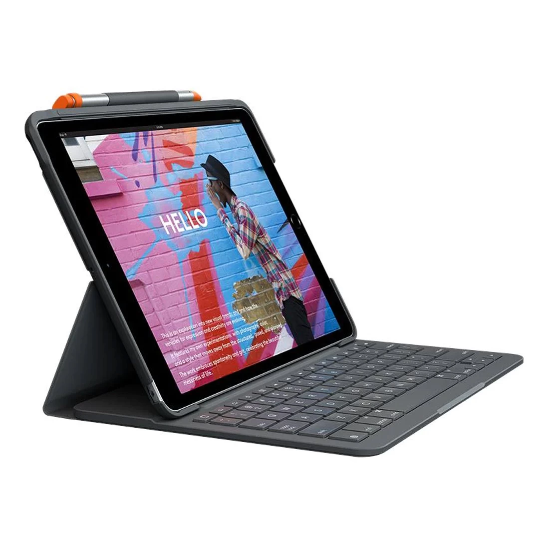 Logitech Slim Folio Keyboard Case For IPad 10.2" (7th/8th/9th Gen) - Graphite 1 Logitech Slim Folio Keyboard Case For IPad 10.2" (7th/8th/9th Gen) - Graphite