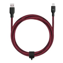 Moyork Cord+ 2m USB-A To Lightning Nylon Cable - Merlot Red