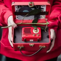 MUZEN OTR Metal Portable FM Radio Bluetooth Speaker - Red -Electronics Shop muzen otr metal portable fm radio bluetooth speaker red 2
