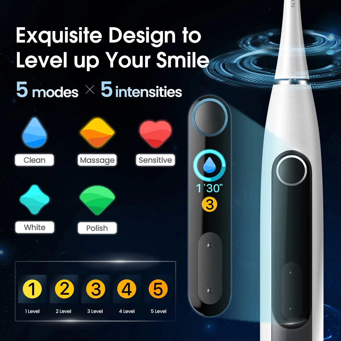 Oclean X10 Smart Electric Toothbrush - White Grey 3 Oclean X10 Smart Electric Toothbrush - White Grey - Image 3