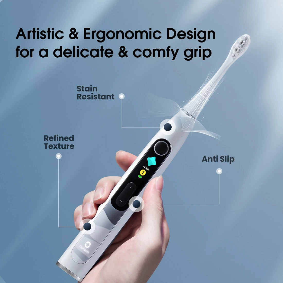 Oclean X10 Smart Electric Toothbrush - White Grey 2 Oclean X10 Smart Electric Toothbrush - White Grey - Image 2