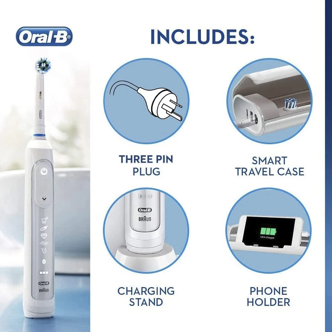 Oral B Oral-B Genius 9000 Electric Toothbrush - White 3 Oral B Oral-B Genius 9000 Electric Toothbrush - White - Image 3