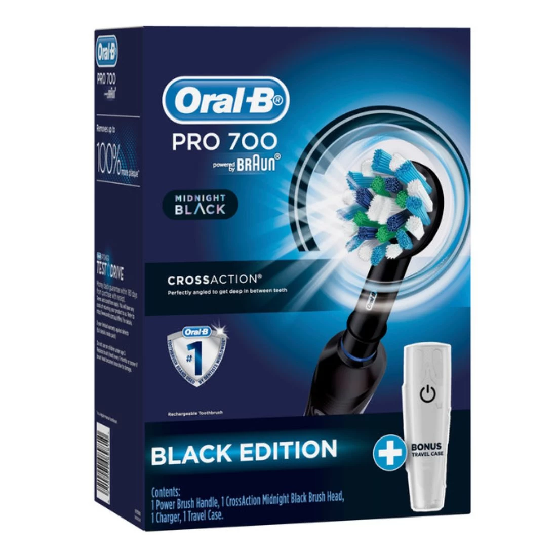 Oral B Oral-B Pro 700 Electric Toothbrush - Midnight Black 3 Oral B Oral-B Pro 700 Electric Toothbrush - Midnight Black - Image 3