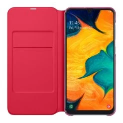 Samsung Galaxy A30 Wallet Cover - White -Electronics Shop samsung galaxy a30 wallet cover white open