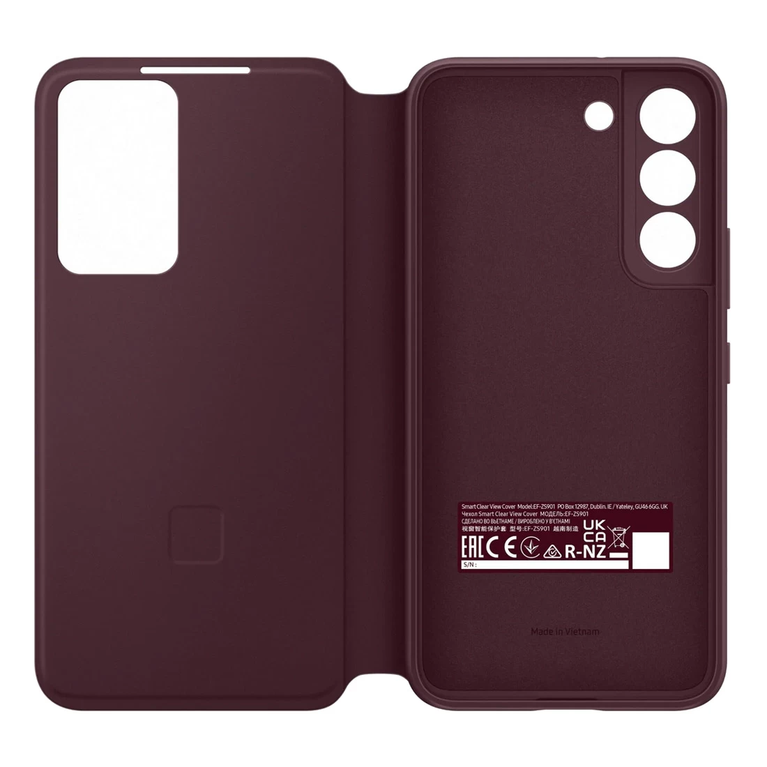 Samsung Galaxy S22+ Plus Smart Clear View Cover EF-ZS906CEEGWW - Burgundy 4 Samsung Galaxy S22+ Plus Smart Clear View Cover EF-ZS906CEEGWW - Burgundy - Image 4