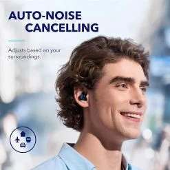 Soundcore Space A40 Active Noise Cancelling Wireless Earbuds - Blue -Electronics Shop soundcore adaptive cancelling blue 3