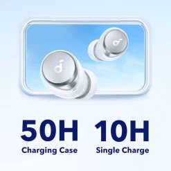 Soundcore Space A40 Active Noise Cancelling Wireless Earbuds - White -Electronics Shop soundcore adaptive cancelling wht 2