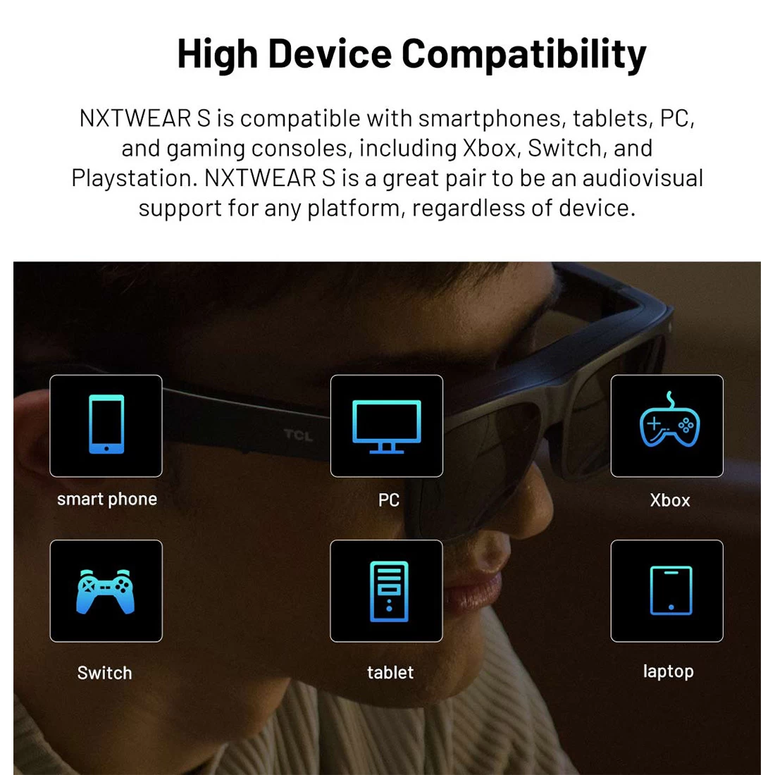 TCL RayNeo NXTWEAR S XR Smart Glasses - Black 4 TCL RayNeo NXTWEAR S XR Smart Glasses - Black - Image 4
