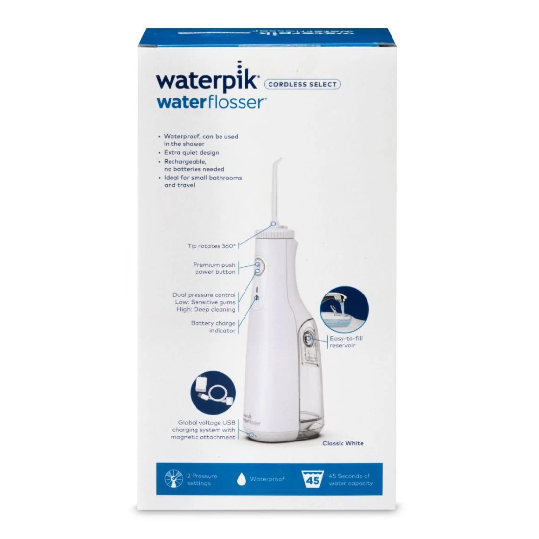 Waterpik Cordless Express Water Flosser W/ 4 Tips - White 6 Waterpik Cordless Express Water Flosser W/ 4 Tips - White - Image 6