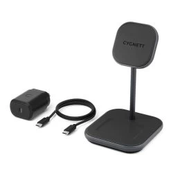 Cygnett MagDesk 2-in-1 Magnetic Wireless Charger CY3769ACOCP - Black -Electronics Shop wireless charger cy3769acocp 2