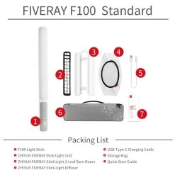 Zhiyun FIVERAY F100 Portable RGB LED Light Stick - Black -Electronics Shop zhiyun fiveray f100 portable rgb led light stick black6