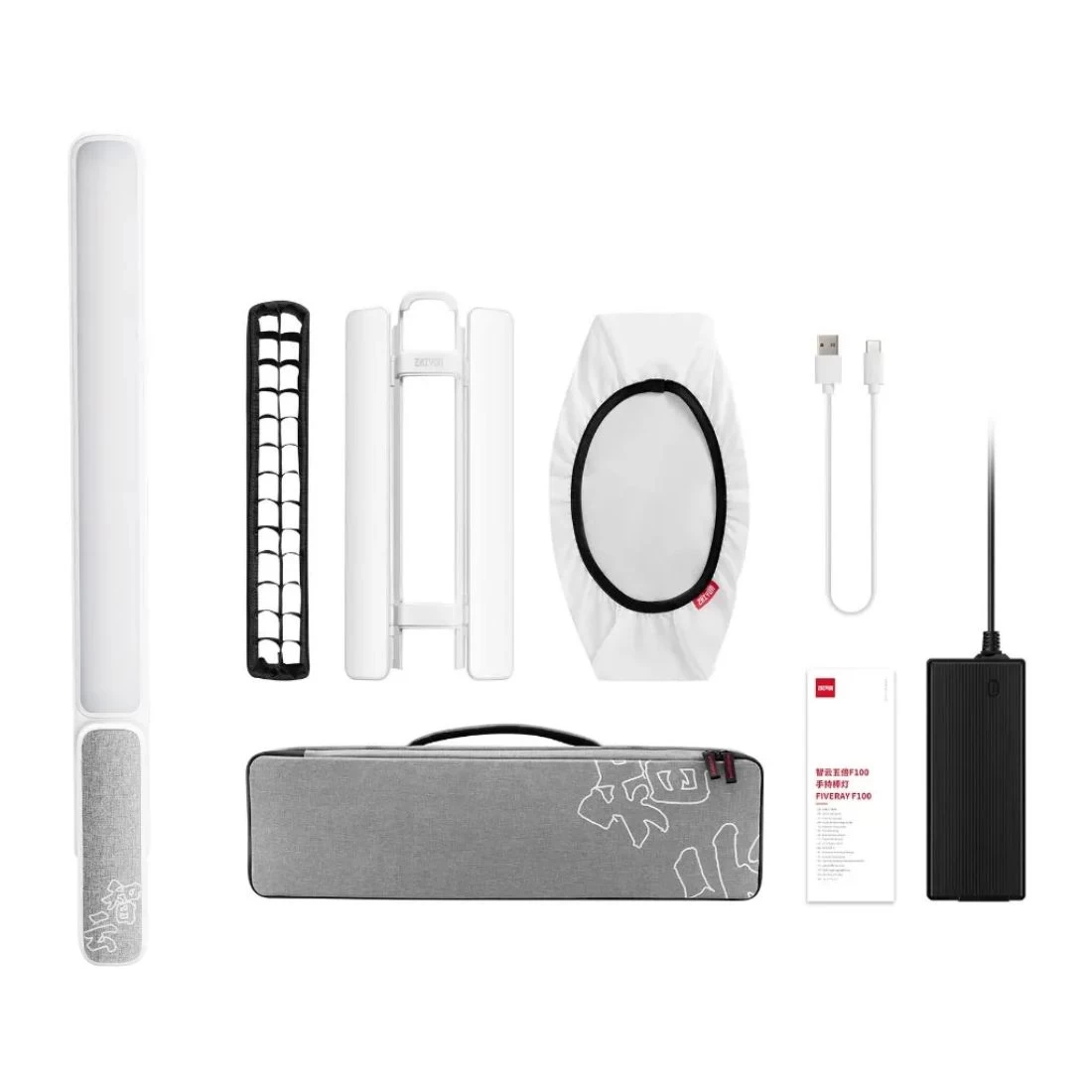 Zhiyun FIVERAY F100 Portable RGB LED Light Stick Combo - White 1 Zhiyun FIVERAY F100 Portable RGB LED Light Stick Combo - White