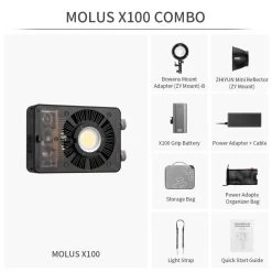 Zhiyun MOLUS X100 100W Bi-Colour Pocket COB Light Combo -Electronics Shop zhiyun molus x100 100w bi colour pocket cob light combo9